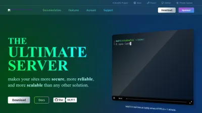 Screenshot preview of caddyserver.com