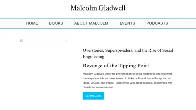 Screenshot preview of gladwellbooks.com