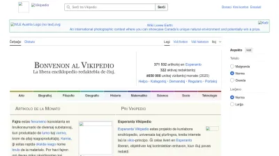 Screenshot preview of eo.wikipedia.org