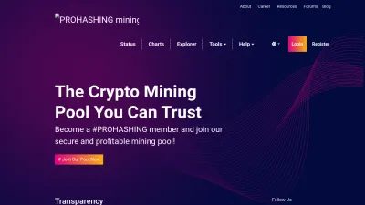 Screenshot preview of prohashing.com