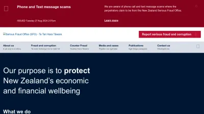 Screenshot preview of sfo.govt.nz