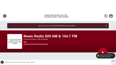 Screenshot preview of newsradiori.iheart.com