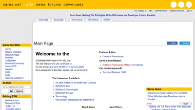 Screenshot preview of sarna.net