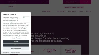 Screenshot preview of viapass.be