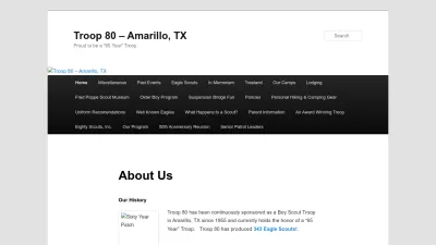 Screenshot preview of eightyscouts.org