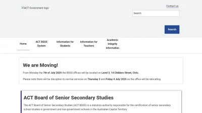 Screenshot preview of bsss.act.edu.au