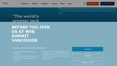 Screenshot of Vancouver.websummit.com