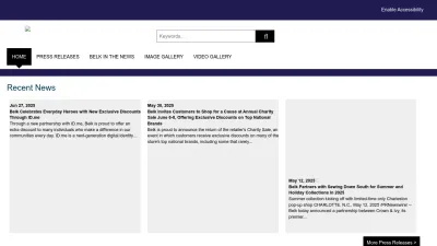 Screenshot preview of newsroom.belk.com