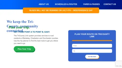 Screenshot preview of ridetricountylink.com