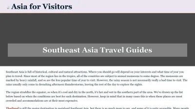 Screenshot preview of asiaforvisitors.com
