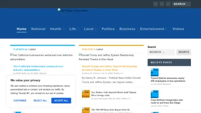 Screenshot preview of sandiegocountynews.com
