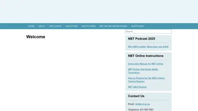 Screenshot preview of nbt.ac.za