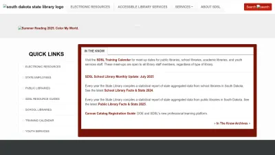 Screenshot preview of library.sd.gov