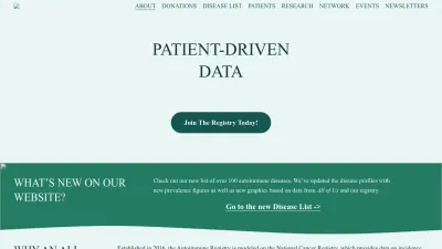 Screenshot preview of autoimmuneregistry.org