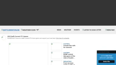 Screenshot preview of swiftcurrentonline.com