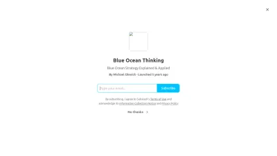 Screenshot preview of blueoceanthinking.substack.com