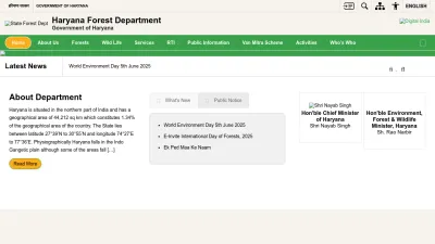 Screenshot preview of haryanaforest.gov.in