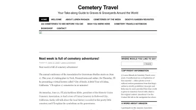 Screenshot preview of cemeterytravel.com