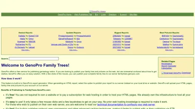 Screenshot preview of familytrees.genopro.com