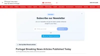 Screenshot preview of portugaltoday.news