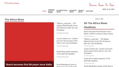 Screenshot preview of theafricanews.net