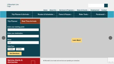 Screenshot preview of mountainline.az.gov