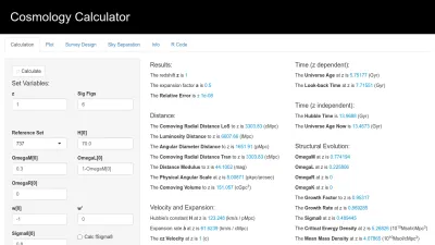 Screenshot preview of cosmocalc.icrar.org