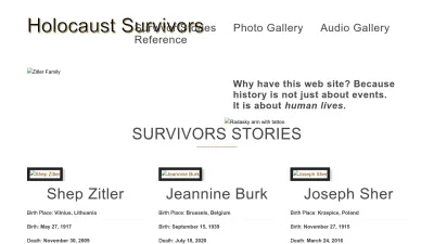 Screenshot preview of holocaustsurvivors.org