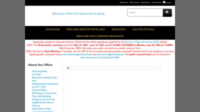 Screenshot preview of odhh.maryland.gov