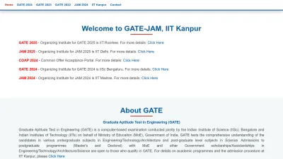 Screenshot preview of gate.iitk.ac.in