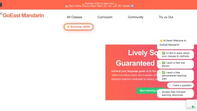 Screenshot preview of goeastmandarin.com