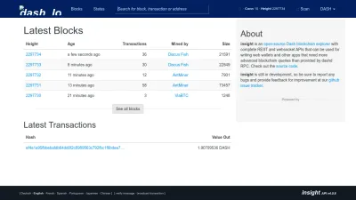 Screenshot preview of insight.dash.org