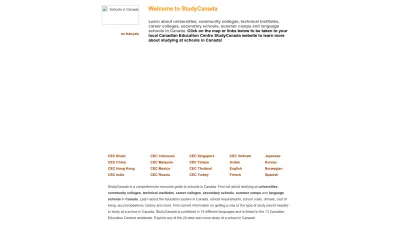 Screenshot preview of studycanada.ca