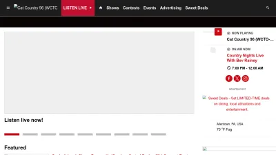 Screenshot preview of catcountry96.com