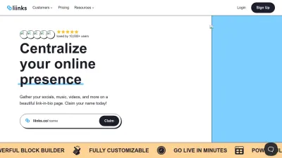 Screenshot preview of liinks.co