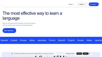 Screenshot preview of speak.com