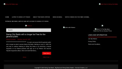 Screenshot preview of swingcityradio.com