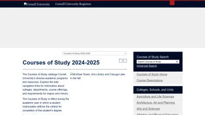 Screenshot preview of courses.cornell.edu