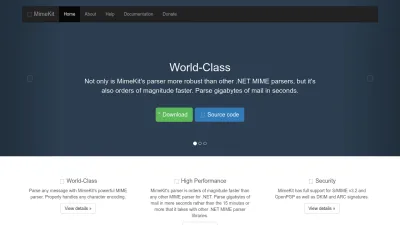 Screenshot preview of mimekit.net