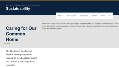 Screenshot preview of green.nd.edu
