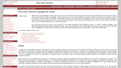 Screenshot preview of joycep.myweb.port.ac.uk
