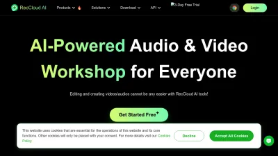 Screenshot preview of reccloud.com