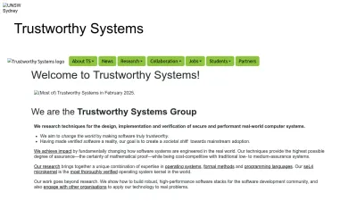 Screenshot preview of trustworthy.systems