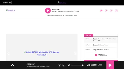 Screenshot preview of hits973.com