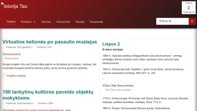 Screenshot preview of istorijatau.lt