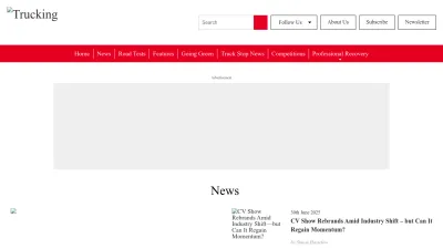 Screenshot preview of truckingmag.co.uk