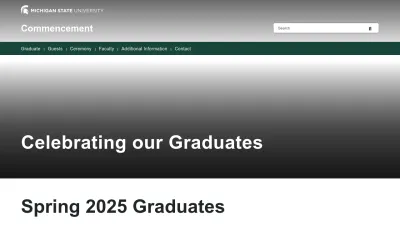 Screenshot preview of commencement.msu.edu