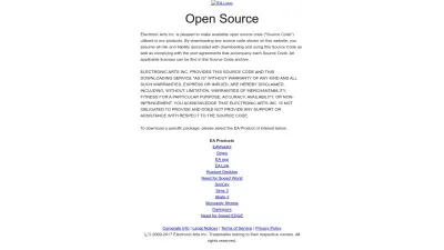Screenshot preview of gpl.ea.com
