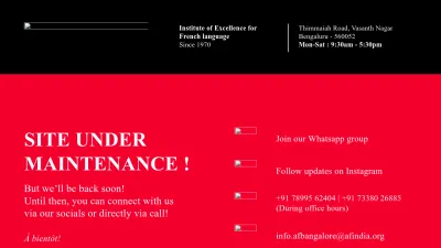 Screenshot preview of bangalore.afindia.org