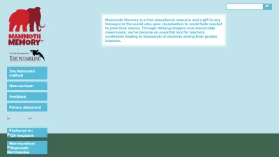 Screenshot preview of mammothmemory.net